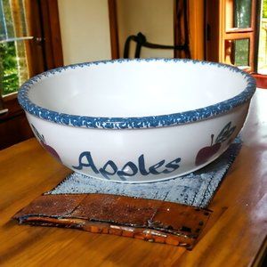 Chapparral Pottery Large Apple Bowl 11.5" Sponge Edge